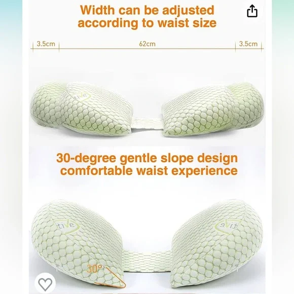 Pregnancy Sleeping Lumbar Pillow Adjustable Back Belly Stomach Side Support NEW - Picture 3 of 7